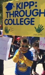 Justin's grandson proudly holds a KIPP sign at the 2015 TX Charter Revolution rally at the Capitol. 